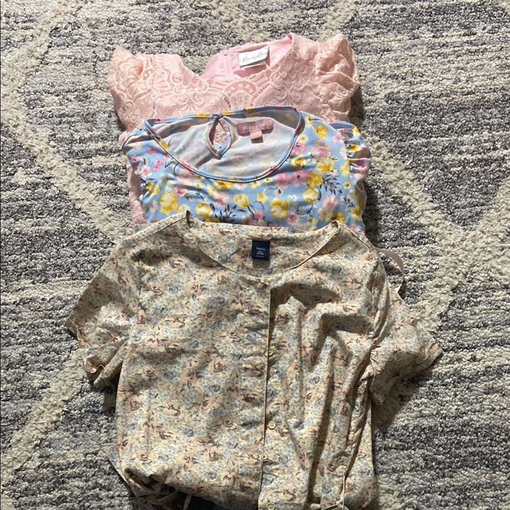 Floral and Lace Blouse Set